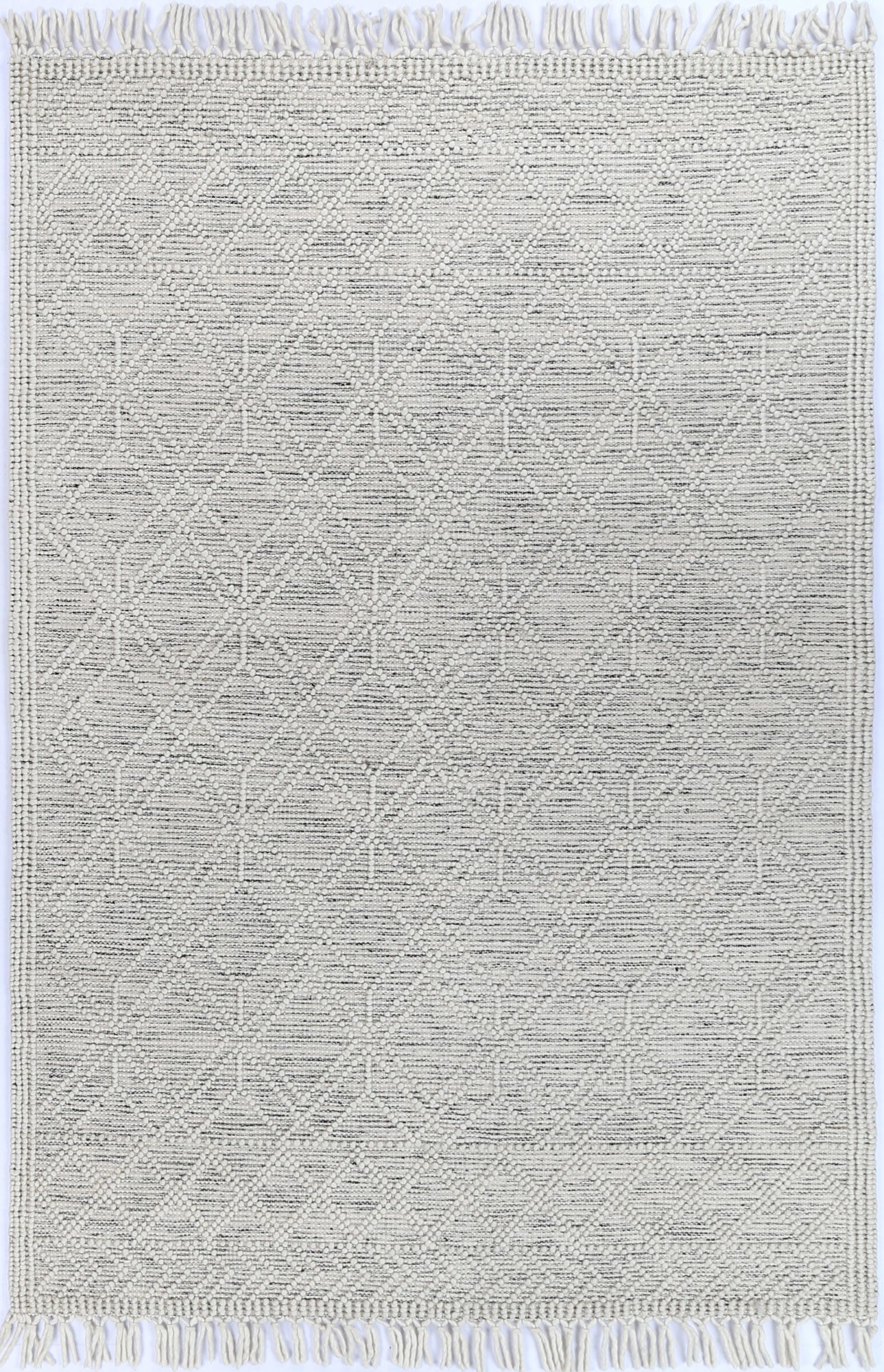 Vista Ava White Black Wool Rug