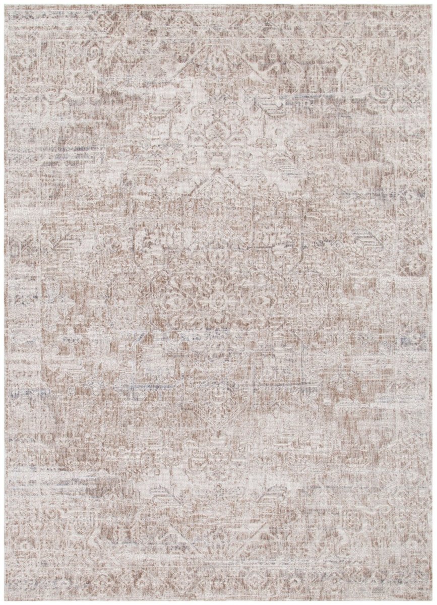 Ayra Beige & Blue Distressed Vintage Rug