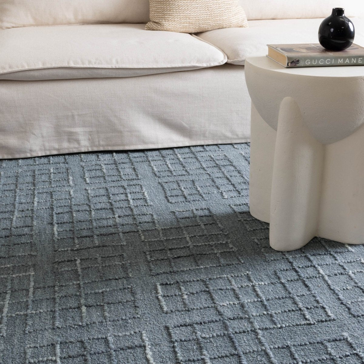 Azure Blue Wool Rug