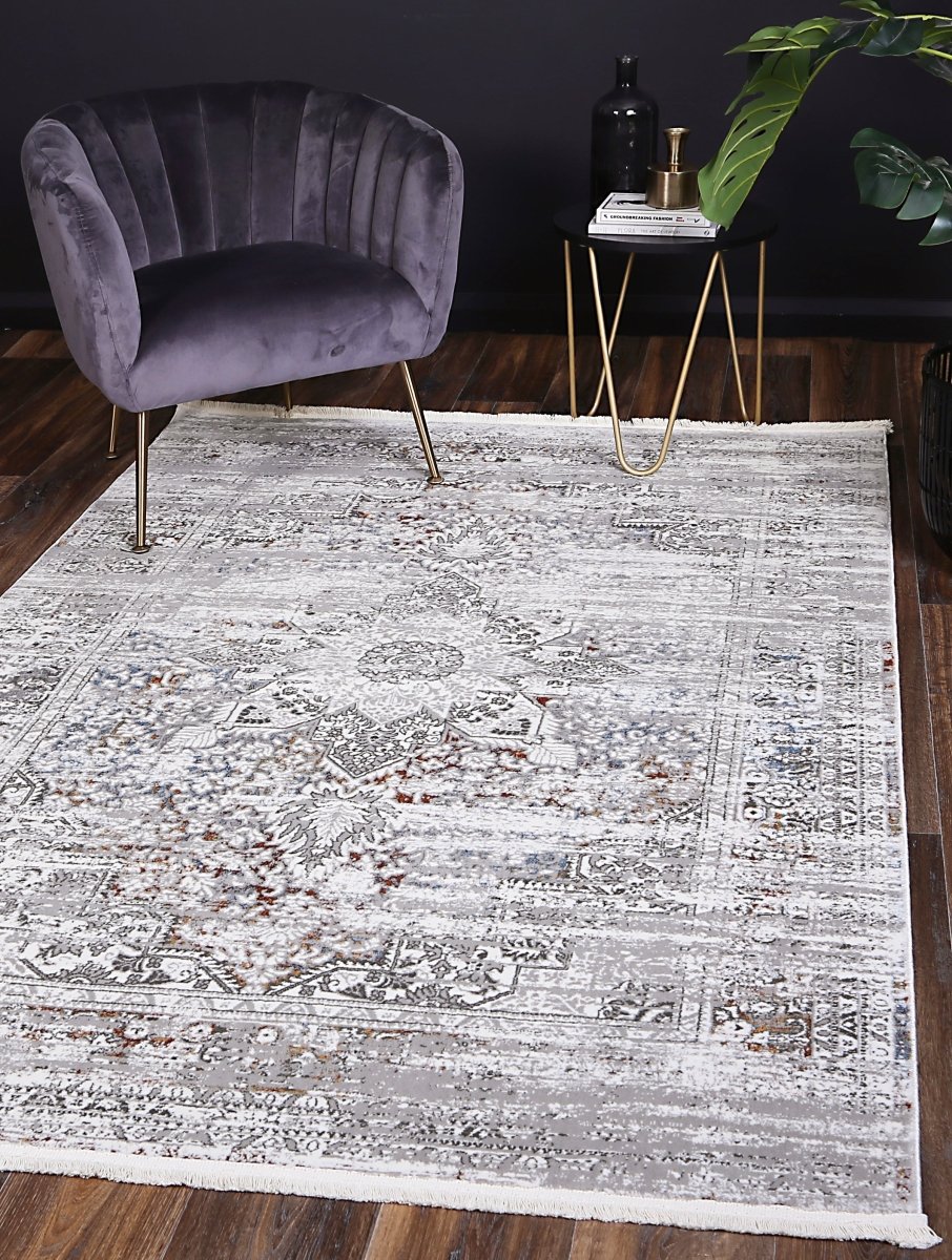 Celestial Medalion Grey Multi Rug - Ruggy
