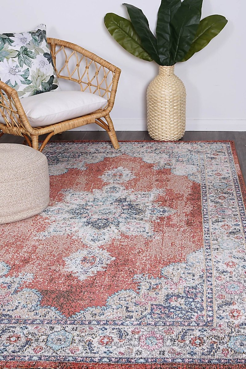 Crisp Transitional Rust Rug - Ruggy