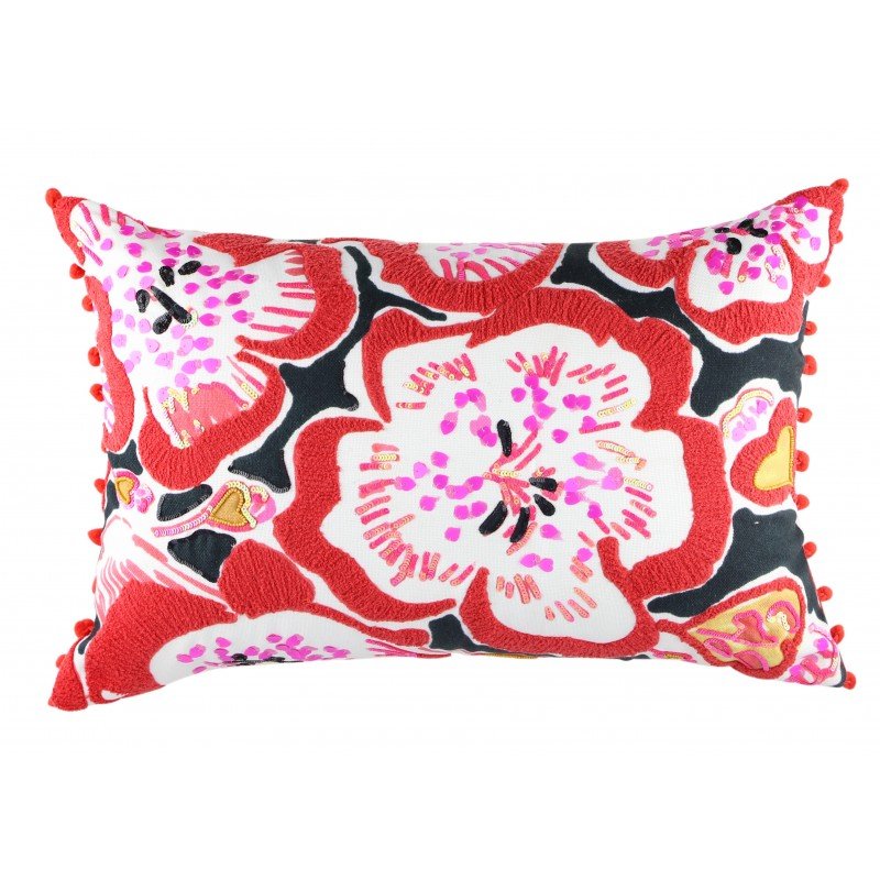 Dewi Floral Cushion 40x60cm CUSHIONS > Cotton_Linen | Ruggy