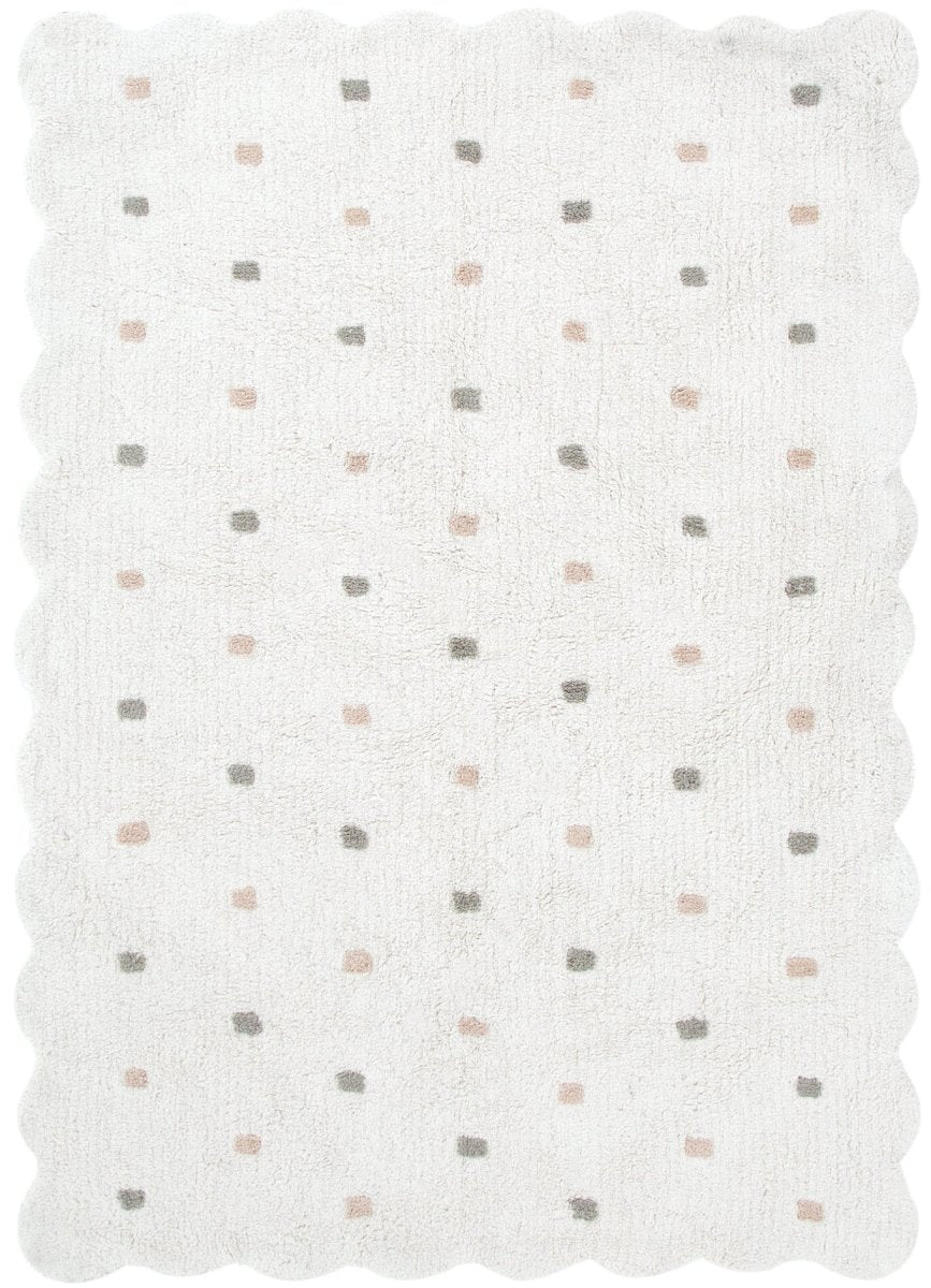 Elara Scalloped White Multi Kids Rug