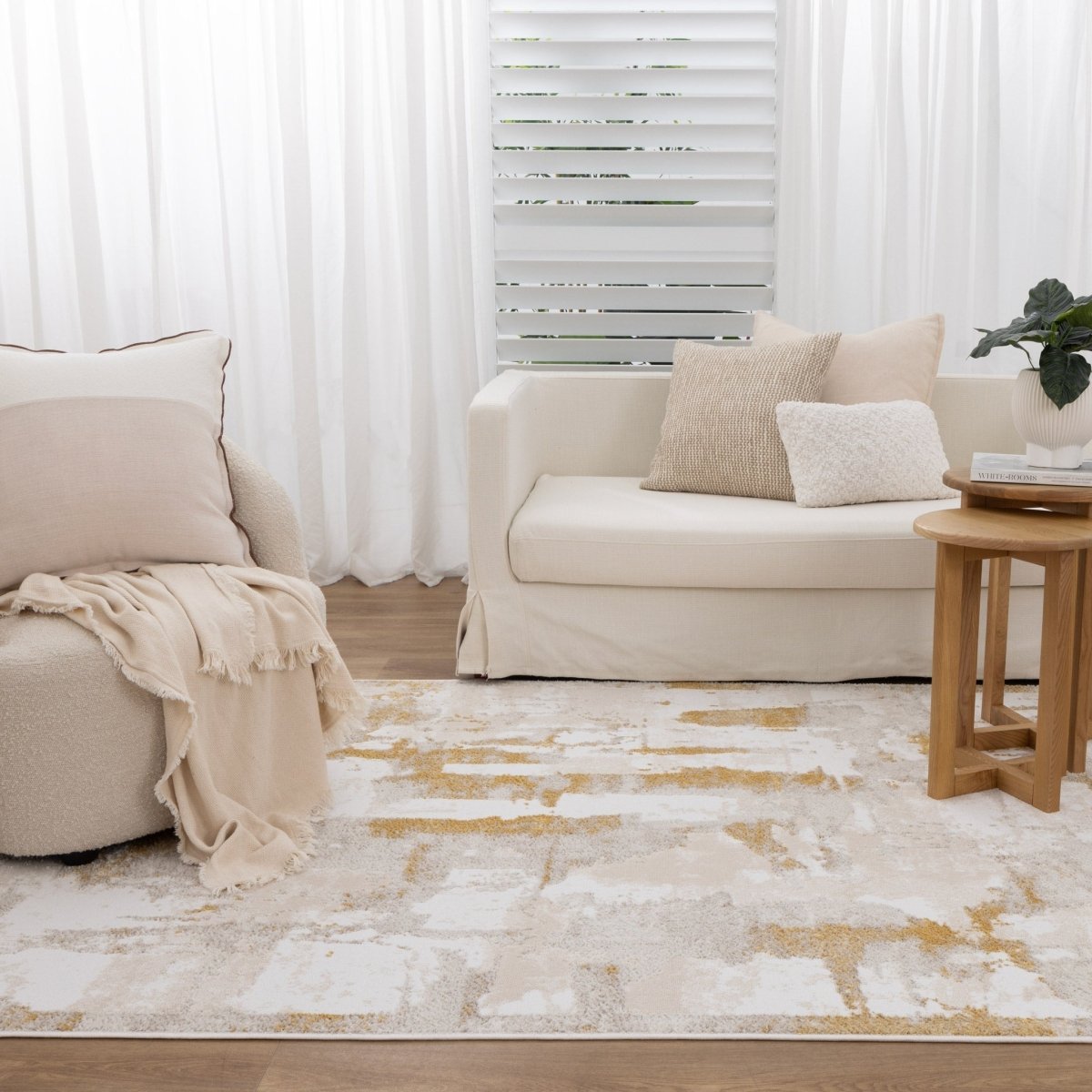 Eloura Abstract Wash Gold Rug