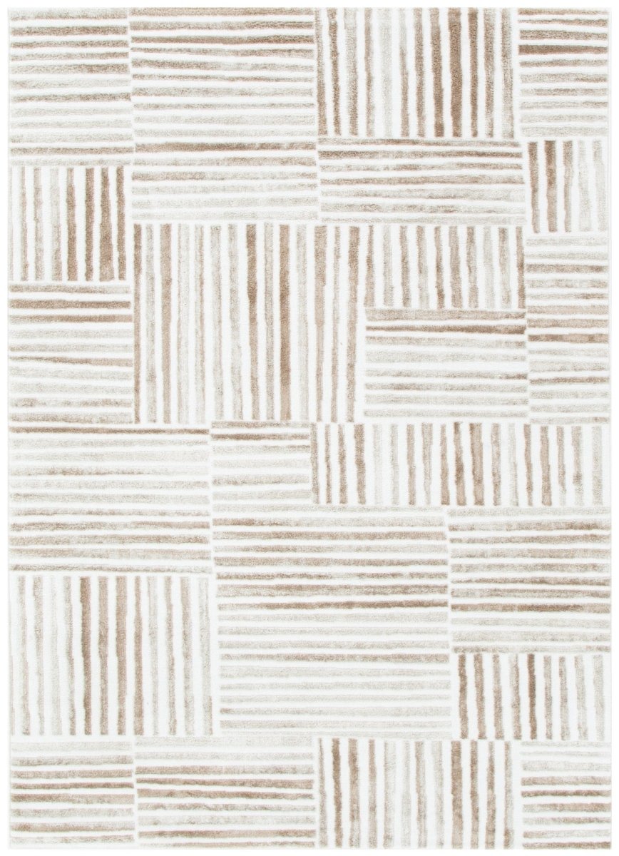 Eloura Geometric Lines Brown Rug