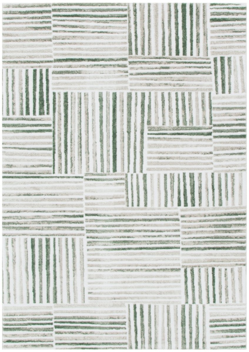 Eloura Geometric Lines Green Rug