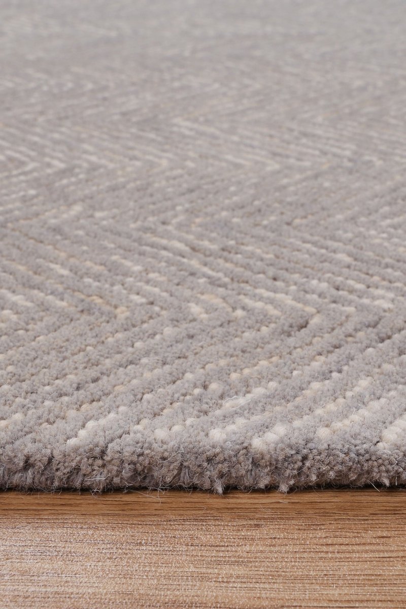 Enchant Chevron Ash Rug Wool Rug Area Rug | Ruggy