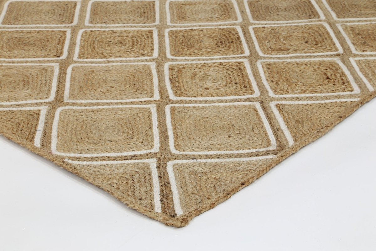 Glamour Beige Natural Parquetry Rug