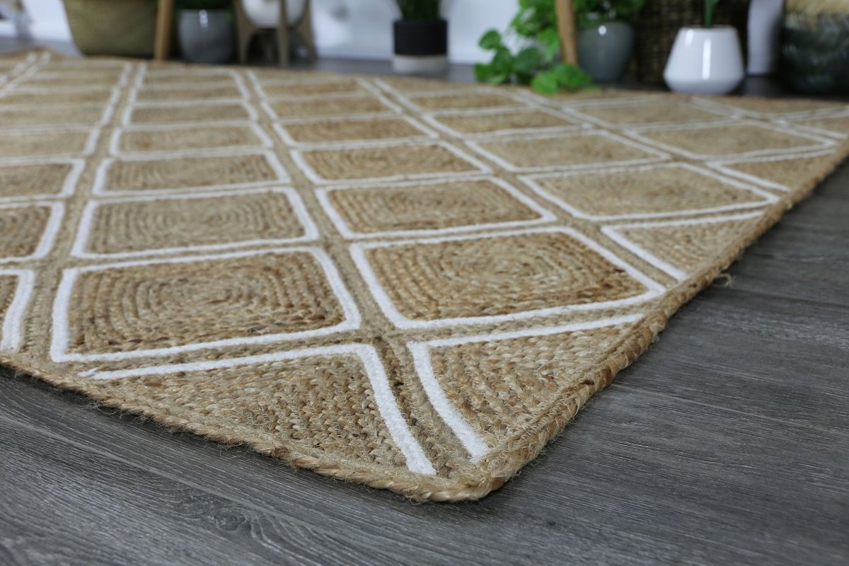 Glamour Beige Natural Parquetry Rug