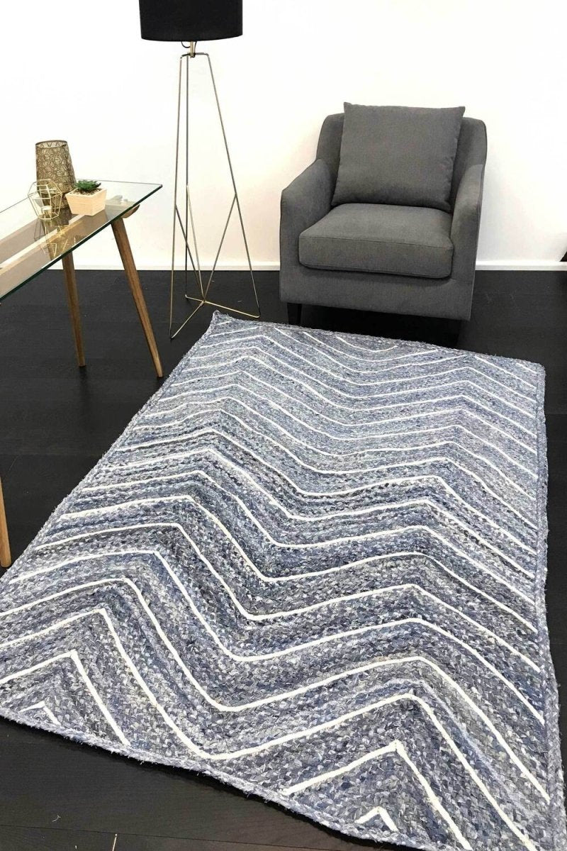 Glamour Denim Chevron Rug **No Returns ** - Ruggy