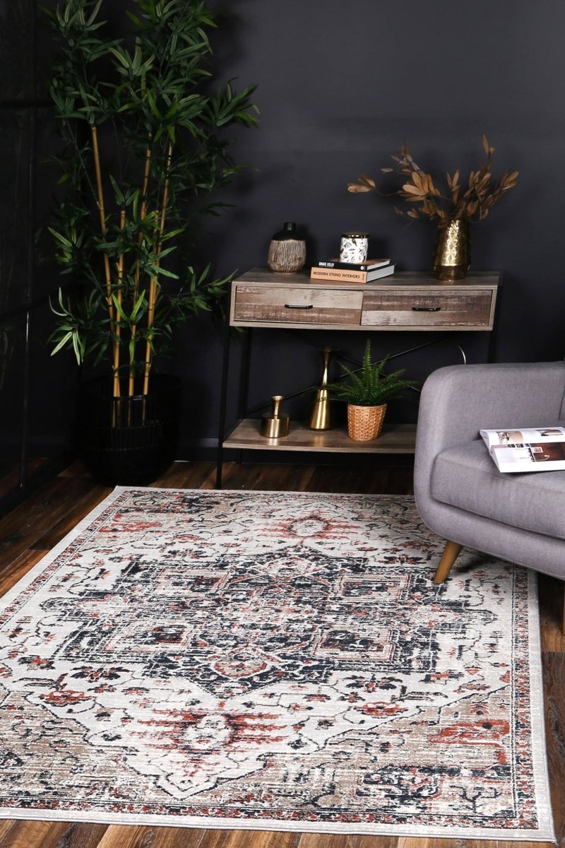 Lagoon Oriental Light Grey Rug - Ruggy