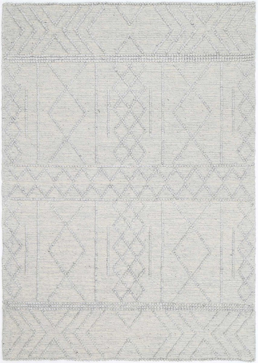 Lavish Diamond Tribal Grey Wool Rug - Ruggy