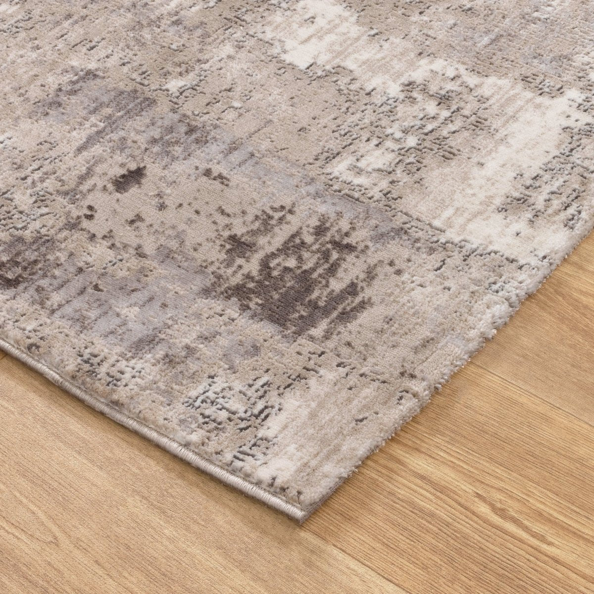 Liora Distressed Abstract Beige Grey Rug