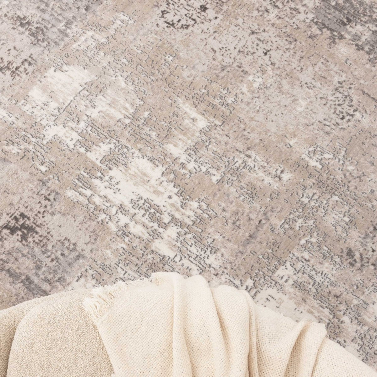 Liora Distressed Abstract Beige Grey Rug