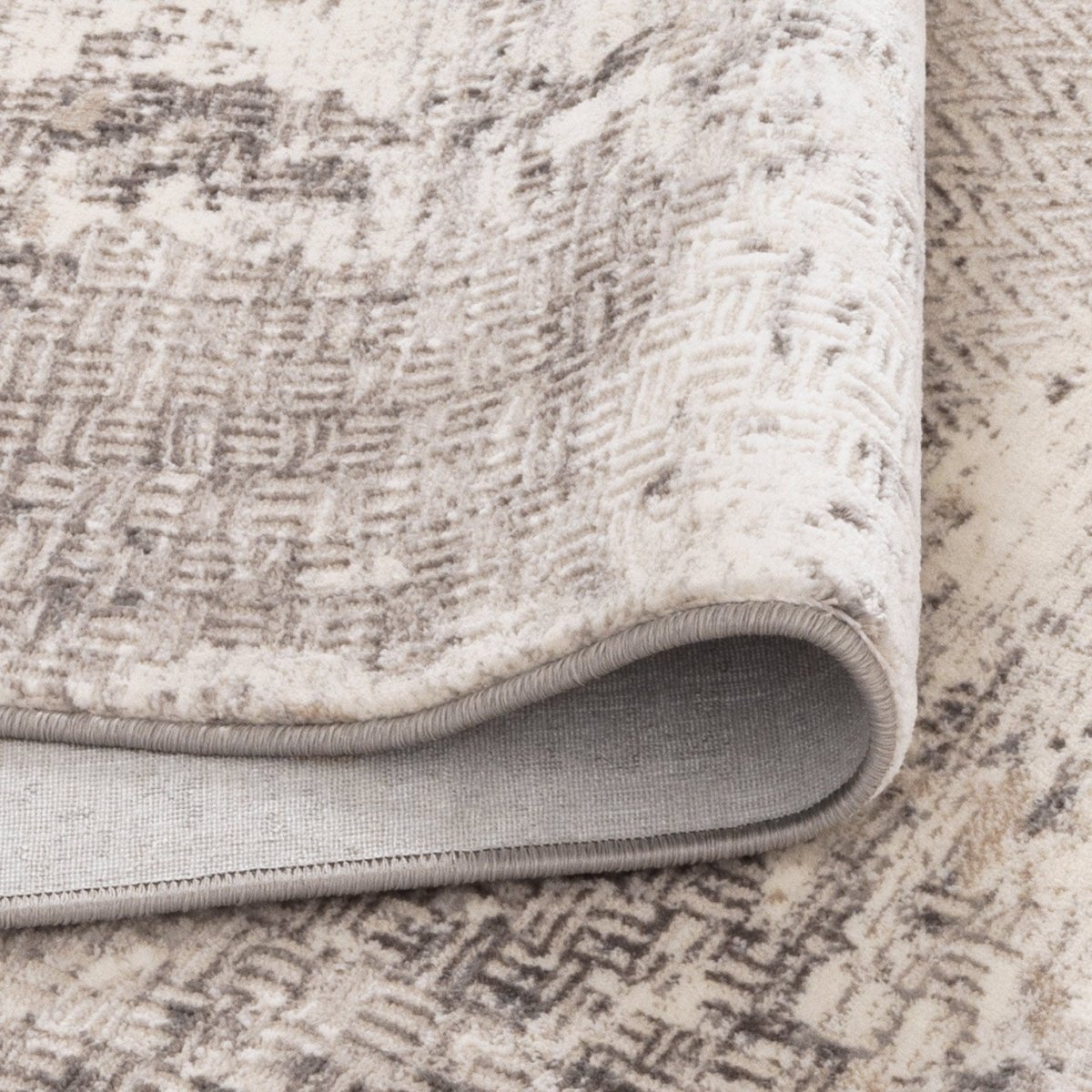 Liora Distressed Border Beige Grey Rug
