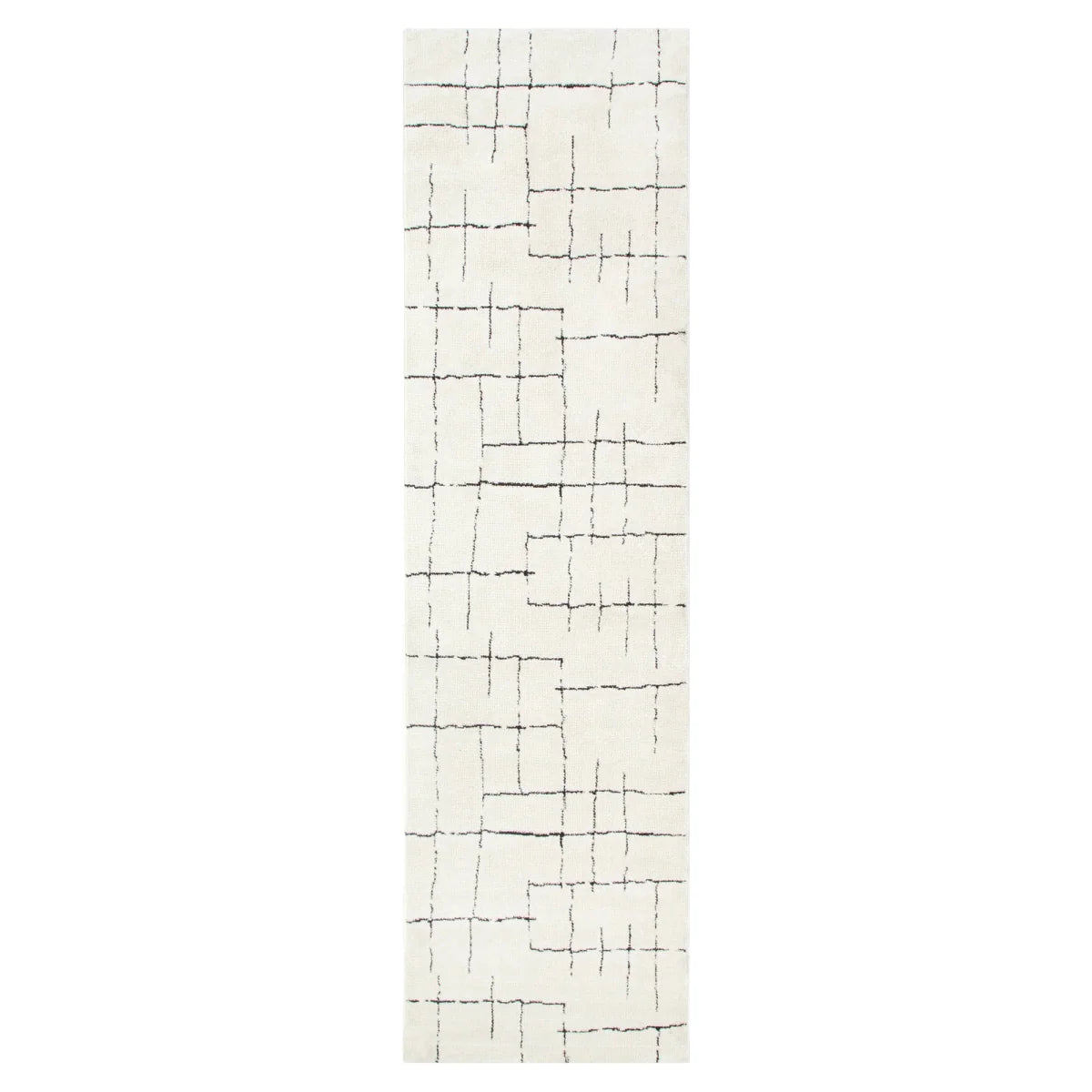 Luna Abstract Lines Black Cream Rug
