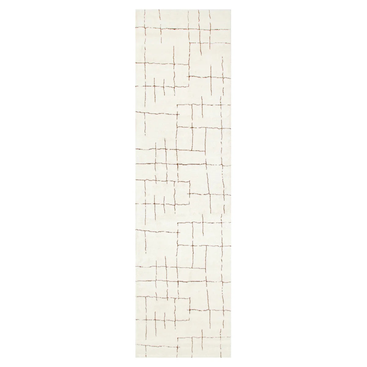 Luna Abstract Lines Brown Cream Rug