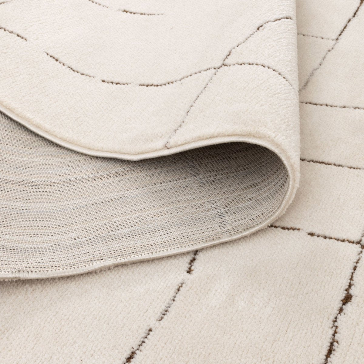 Luna Abstract Lines Brown Cream Rug