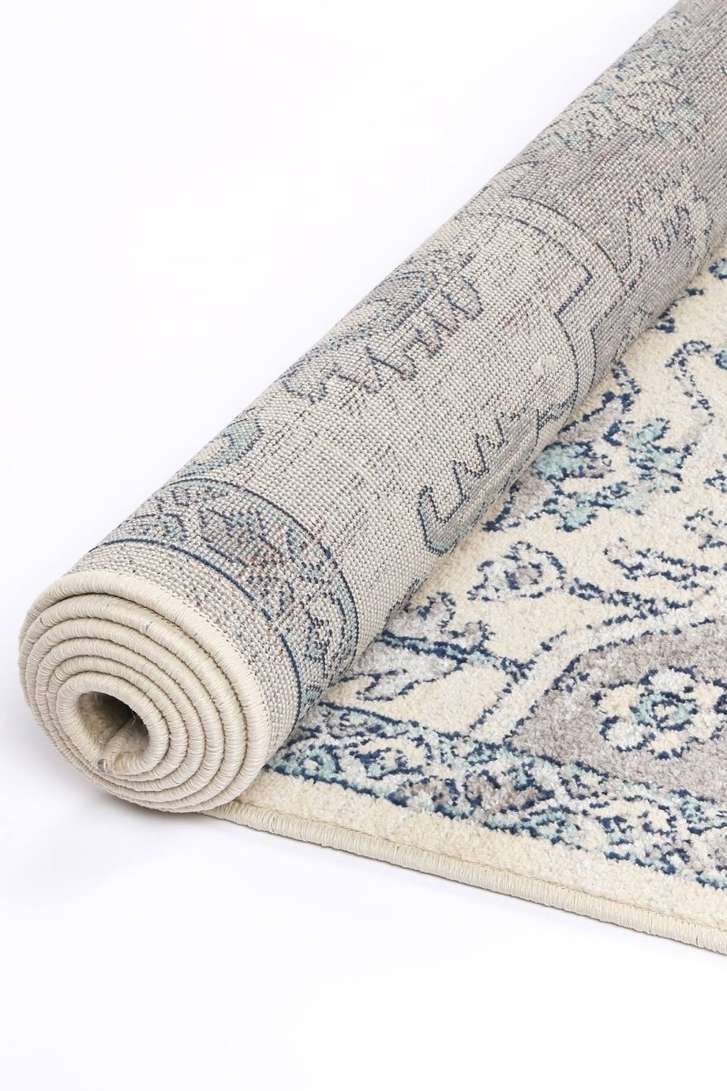 Pulse Avola Grey & Blue Transitional Rug - Ruggy