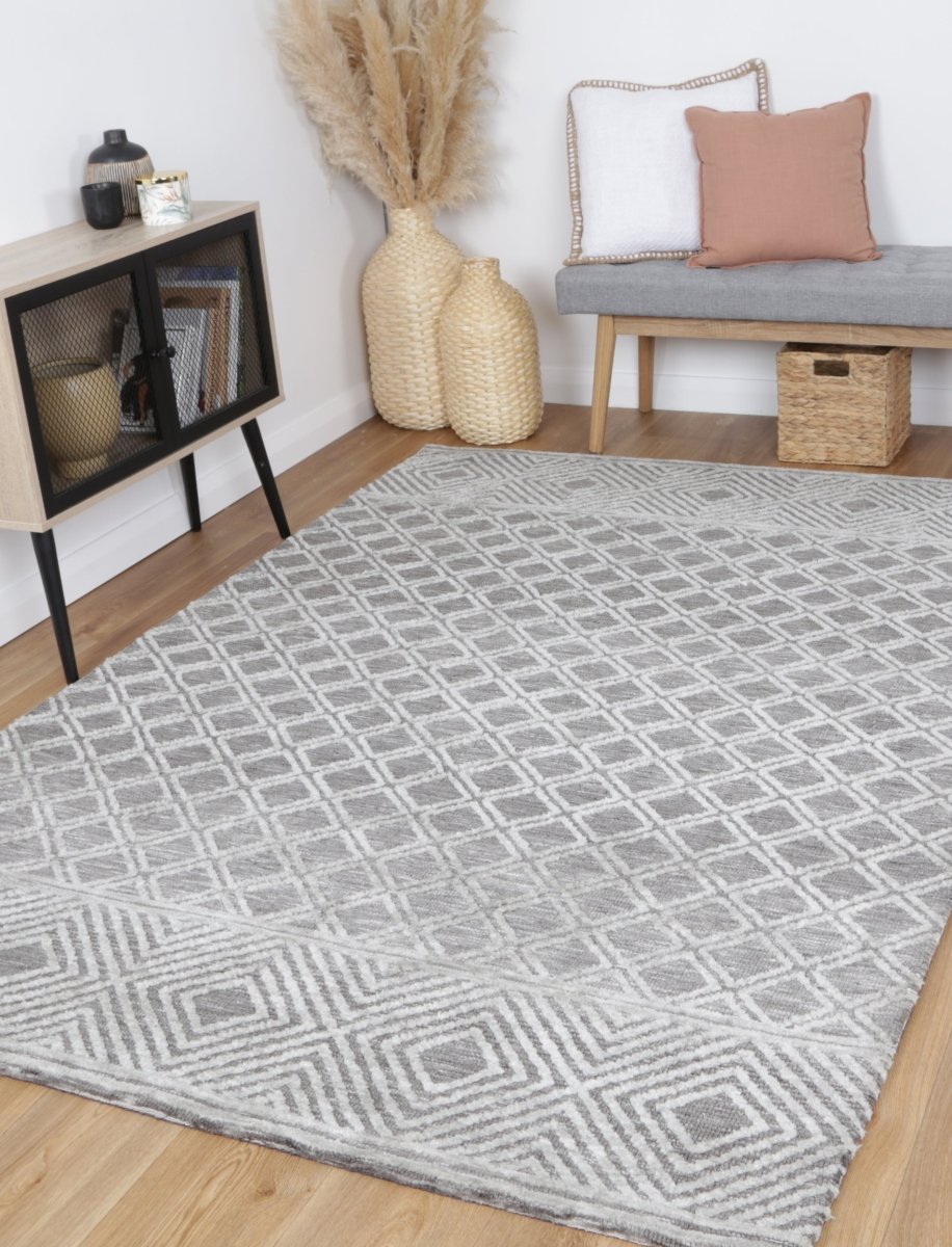 Ritz Ajnala Grey Cotton Blend Rug - Ruggy