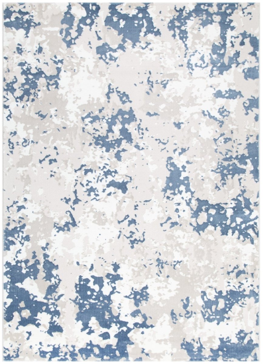 Rumi Abstract Blue Multi Rug