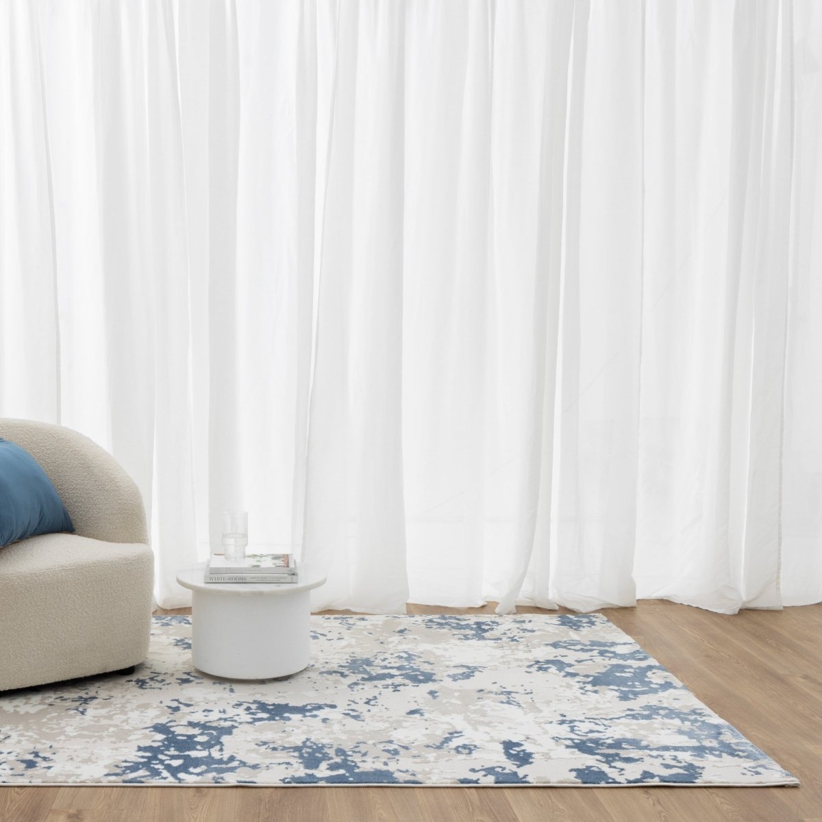 Rumi Abstract Blue Multi Rug