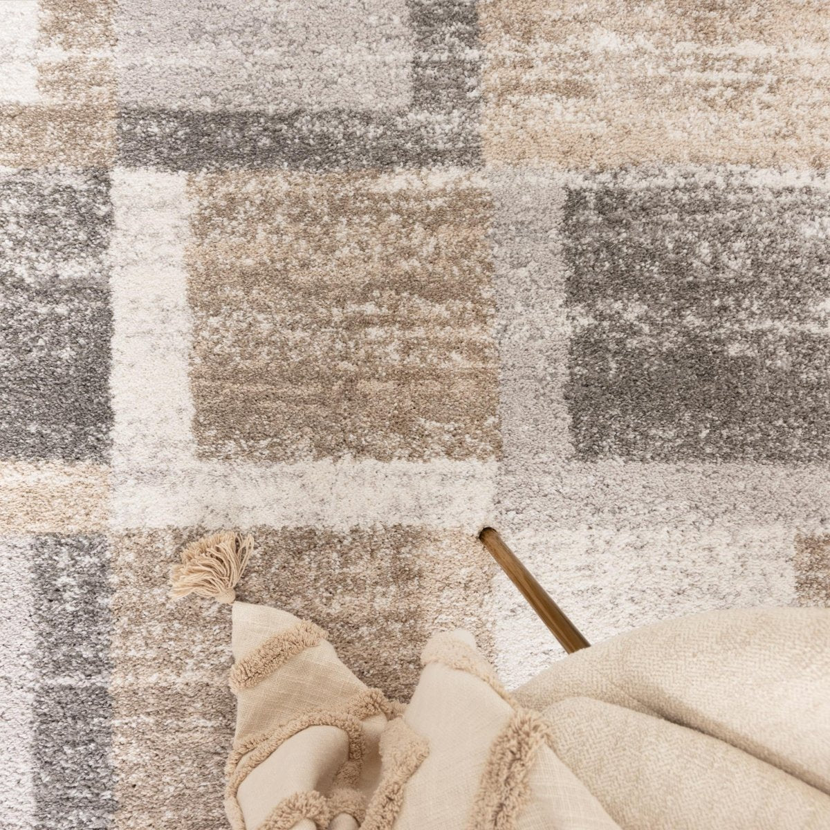 Sable Squares Neutral Rug