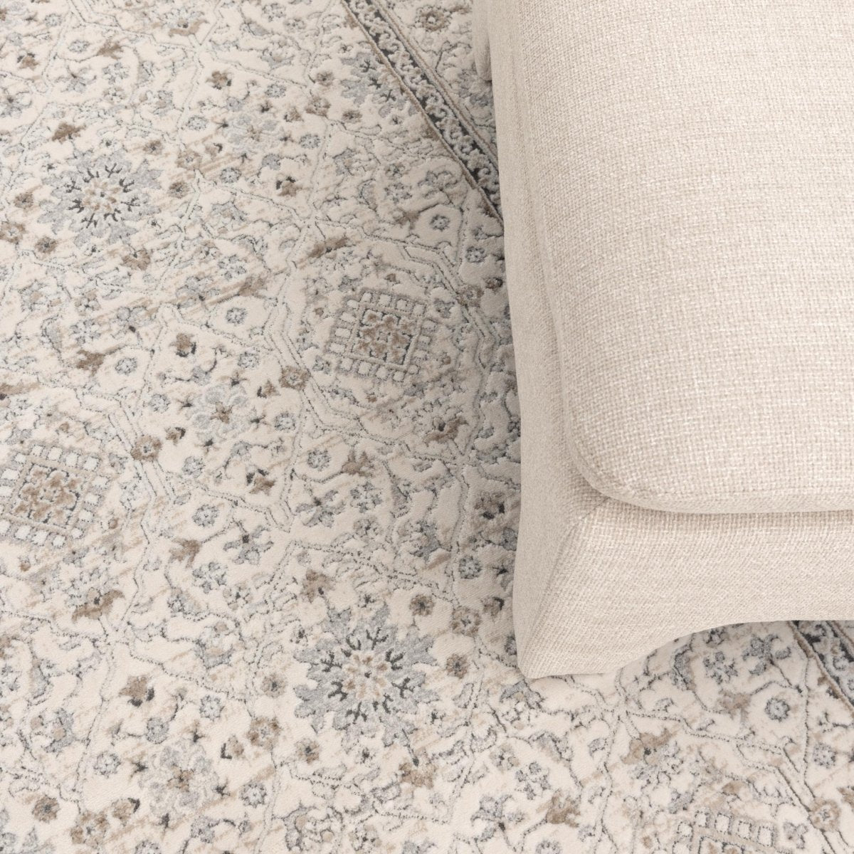 Seren Traditional Border Cream and Beige Rug