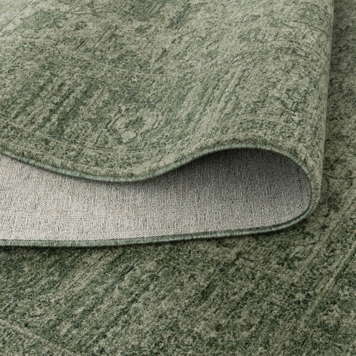 Tarra Distressed Border Green Rug