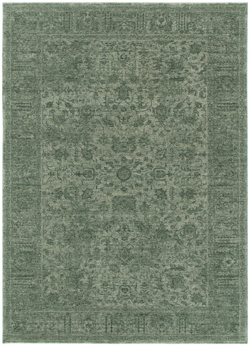 Tarra Distressed Border Green Rug