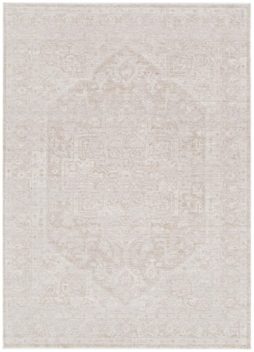 Tarra Distressed Medallion Beige Rug