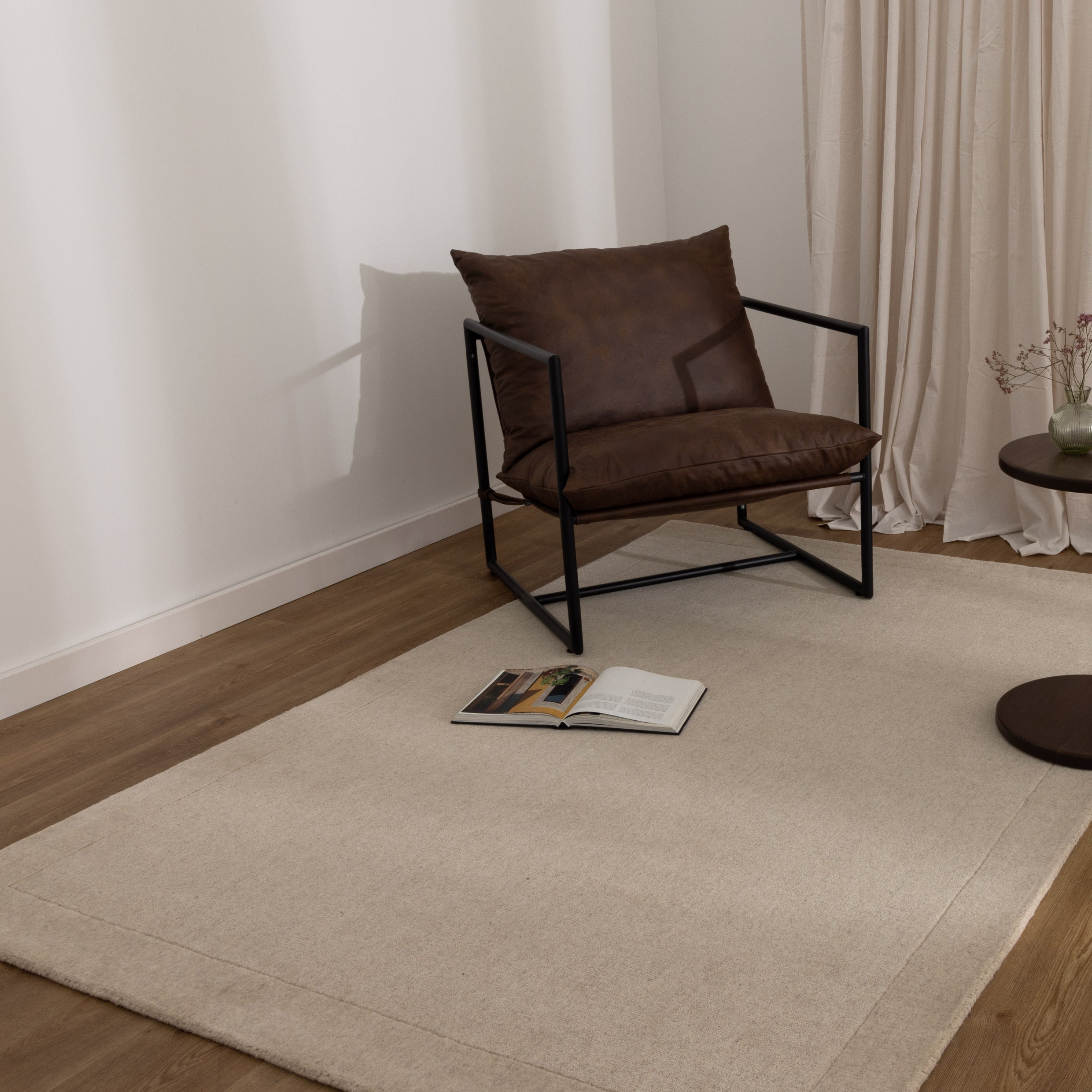 Calley Natural Border Wool Rug