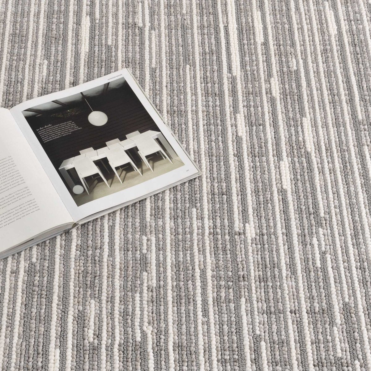 Alira Silver Ivory Loop Lines Rug