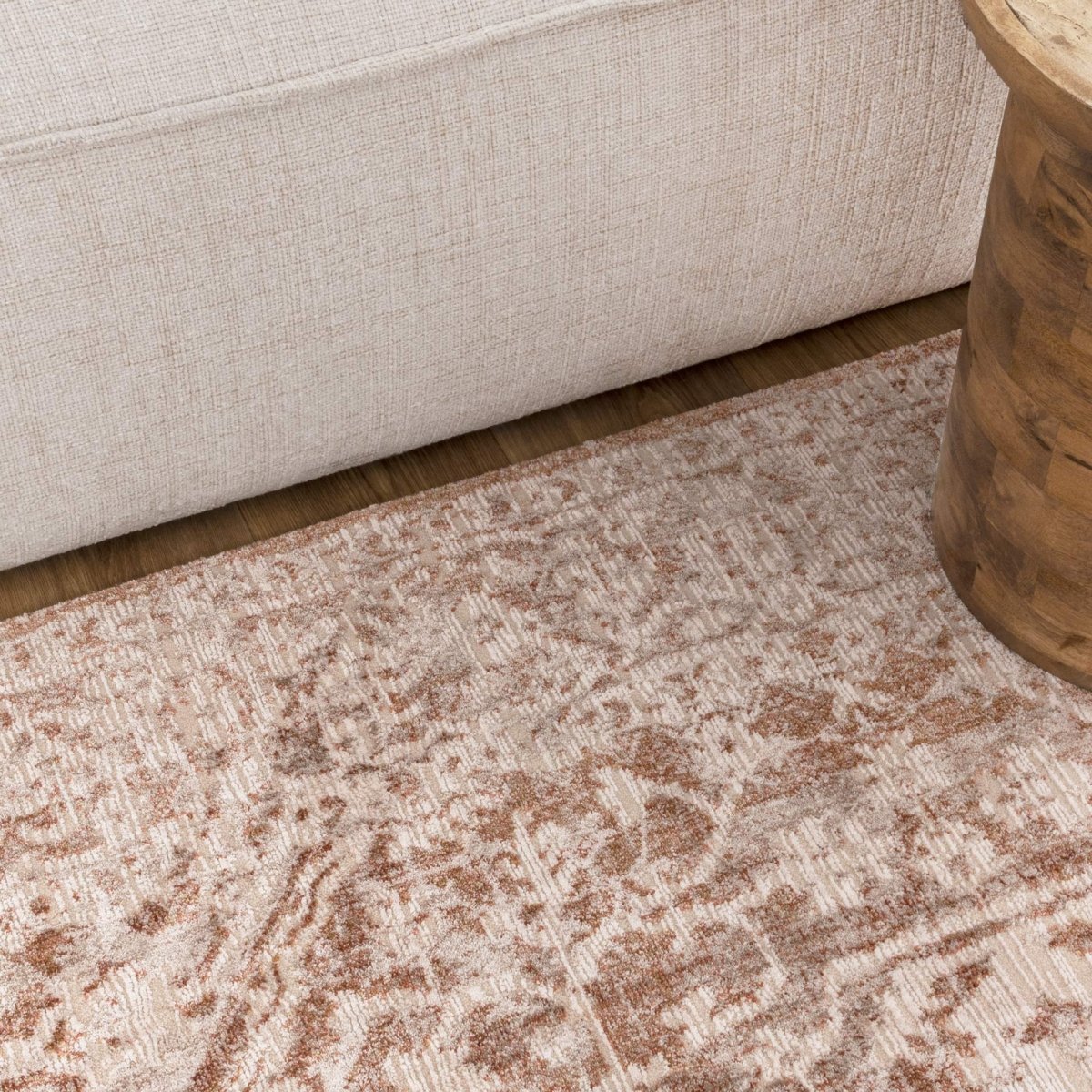 Ayra Beige & Rust Distressed Vintage Rug