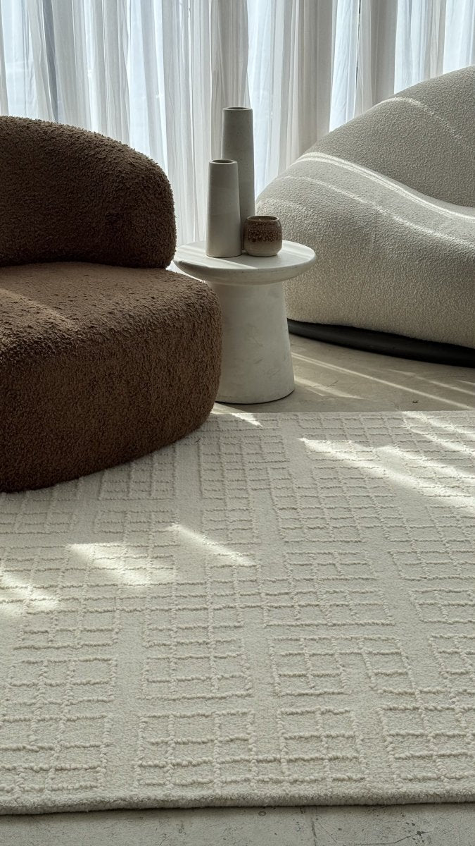 Azure Ivory Wool Rug