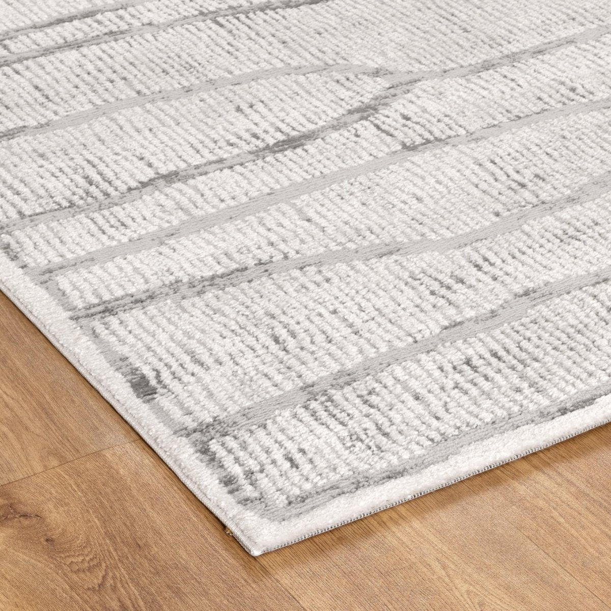Belisse Abstract Silver Lines Rug