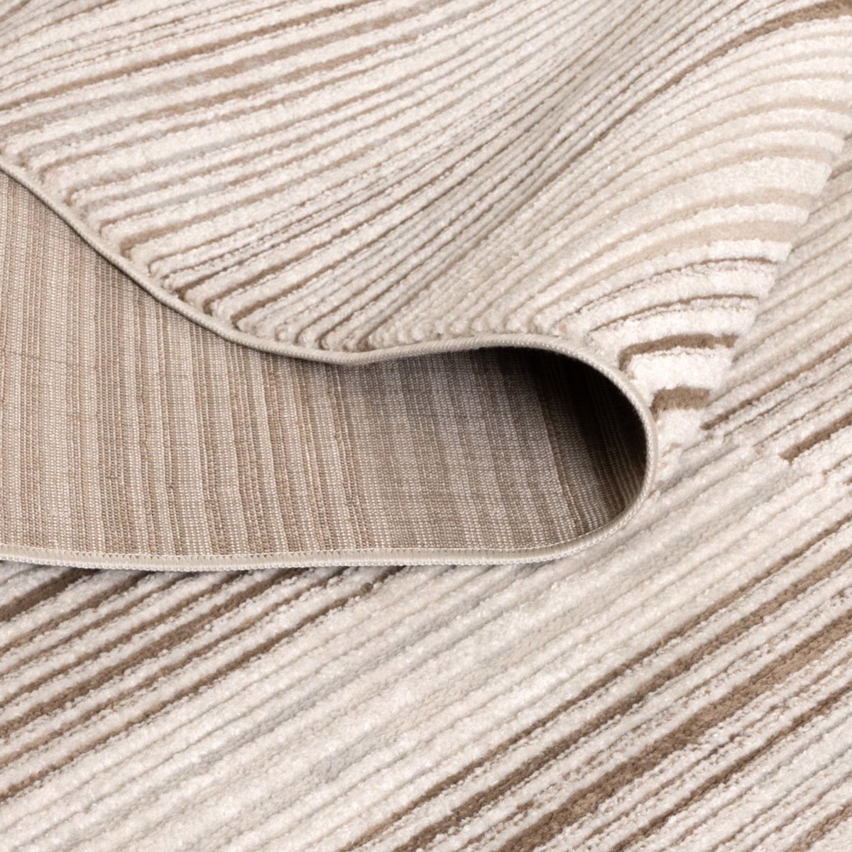 Belisse Lines Beige Brown Rug