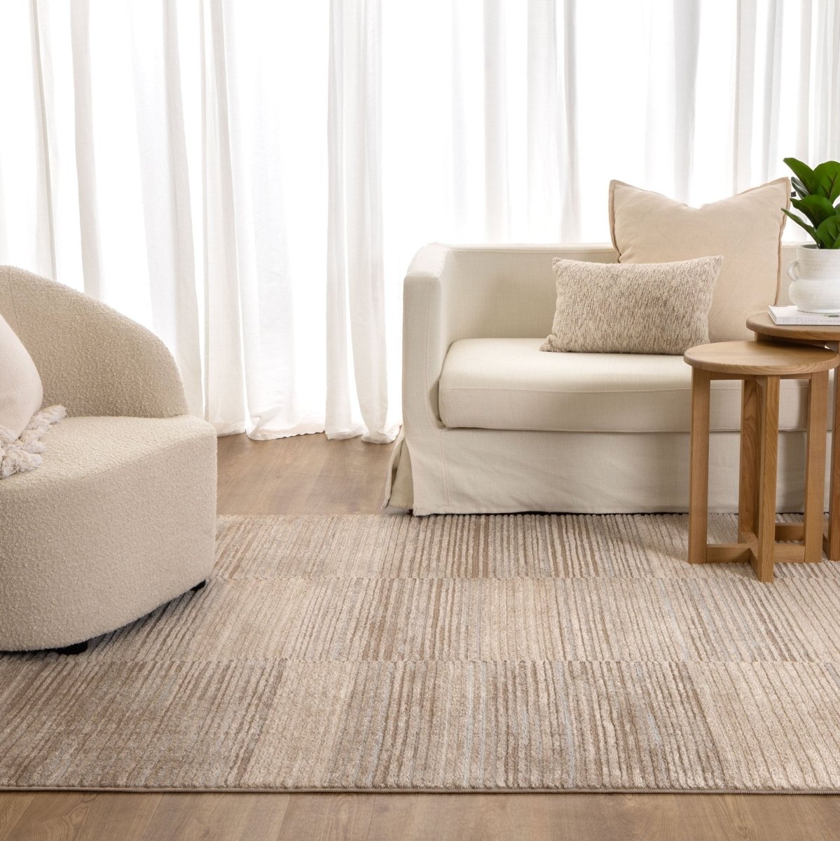 Belisse Lines Brown Grey Rug