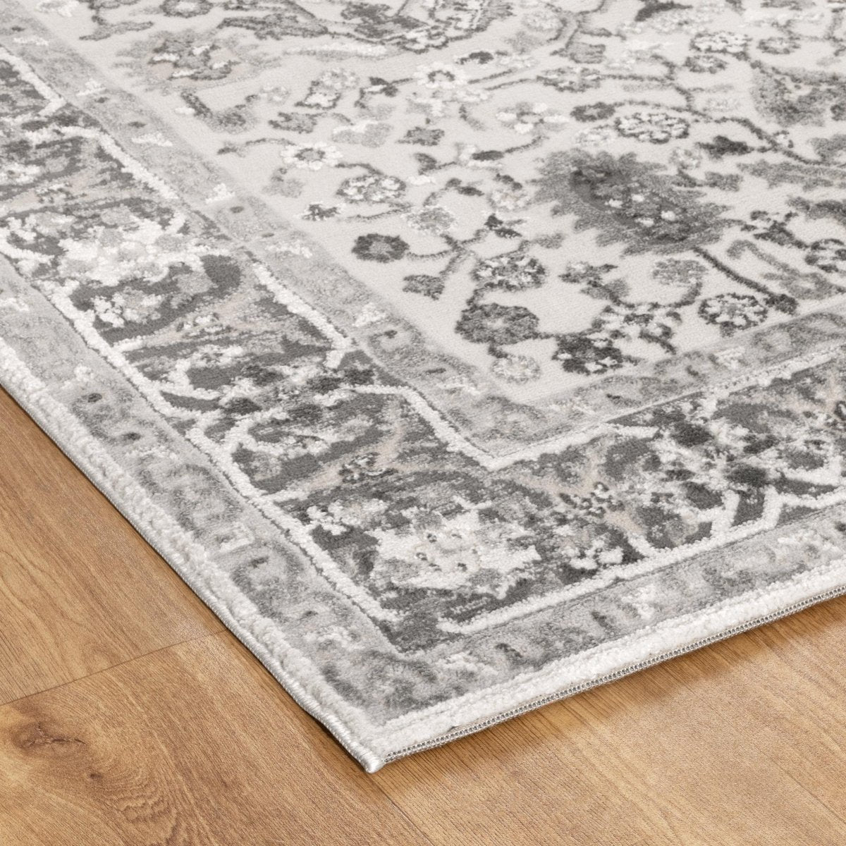 Belisse Oriental Border Grey Rug