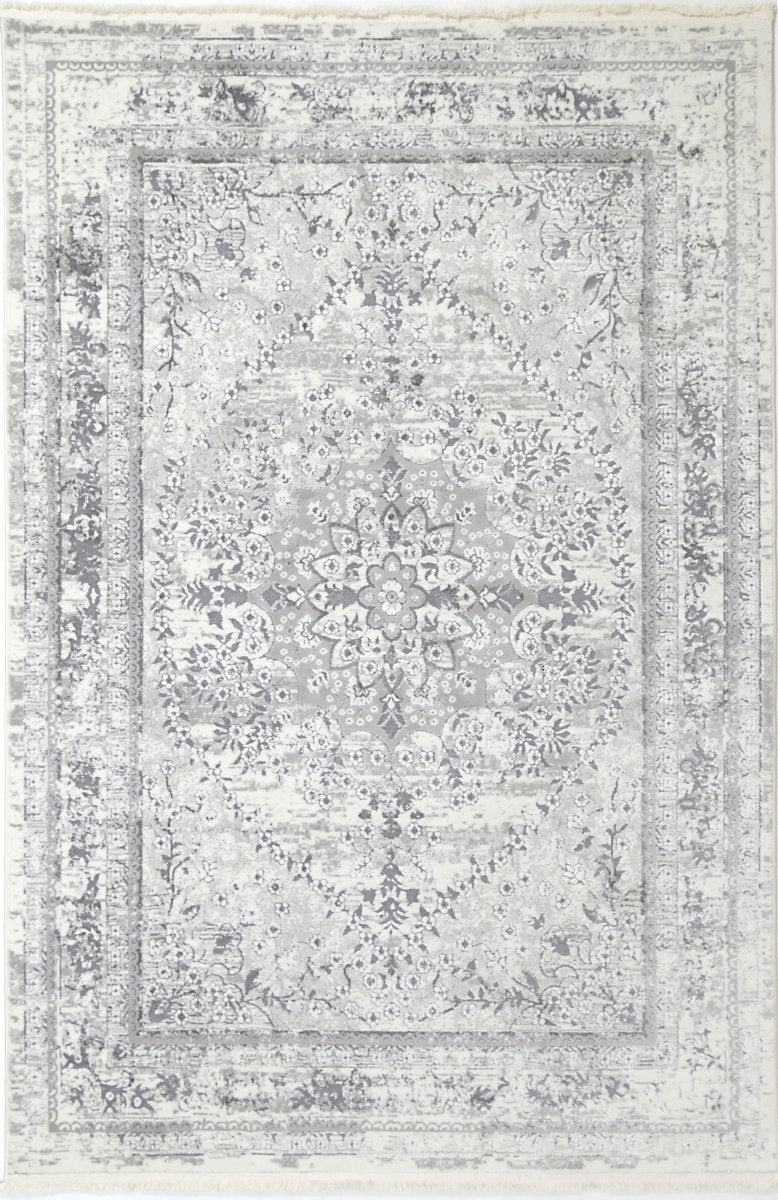 Celestial Vintage Medalion Grey Rug - Ruggy