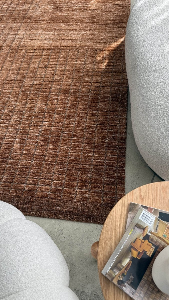 Crest Terracotta Modern Rug