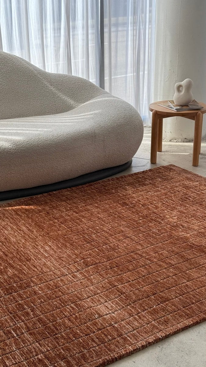 Crest Terracotta Modern Rug