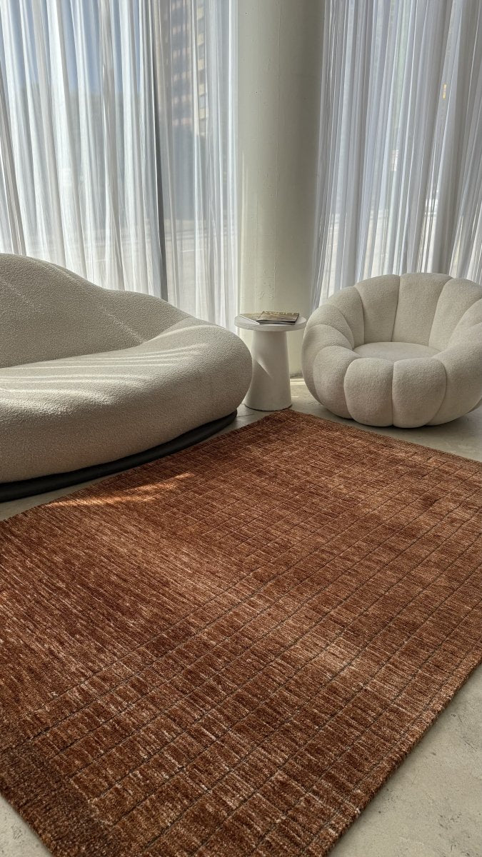 Crest Terracotta Modern Rug