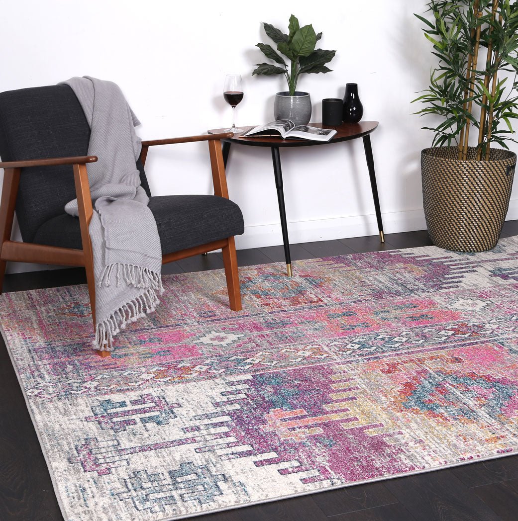 Eclipse Multi Pink Contemporary Rug - Ruggy