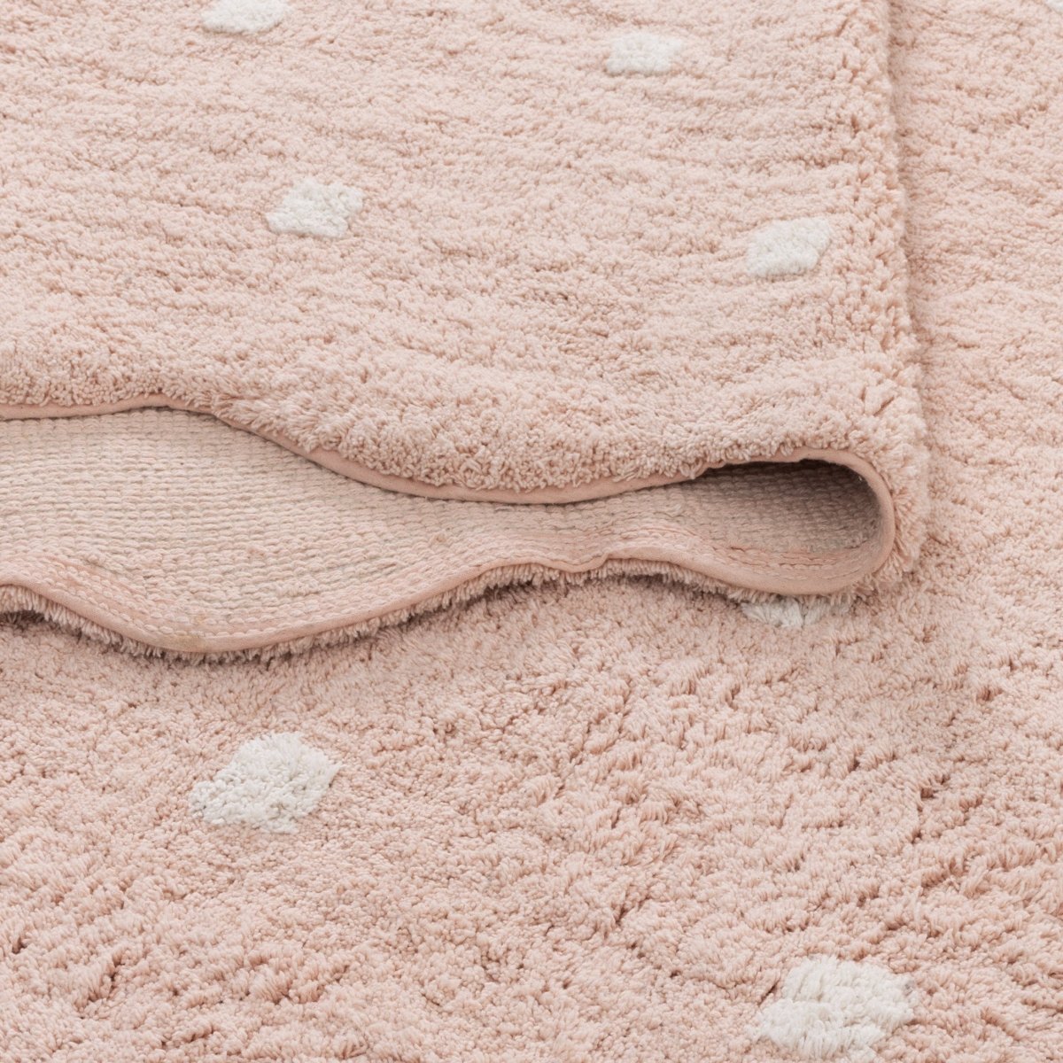 Elara Scalloped Blush Pink Kids Rug