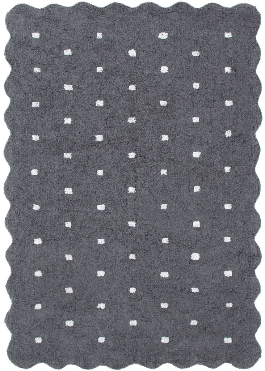 Elara Scalloped Grey Kids Rug