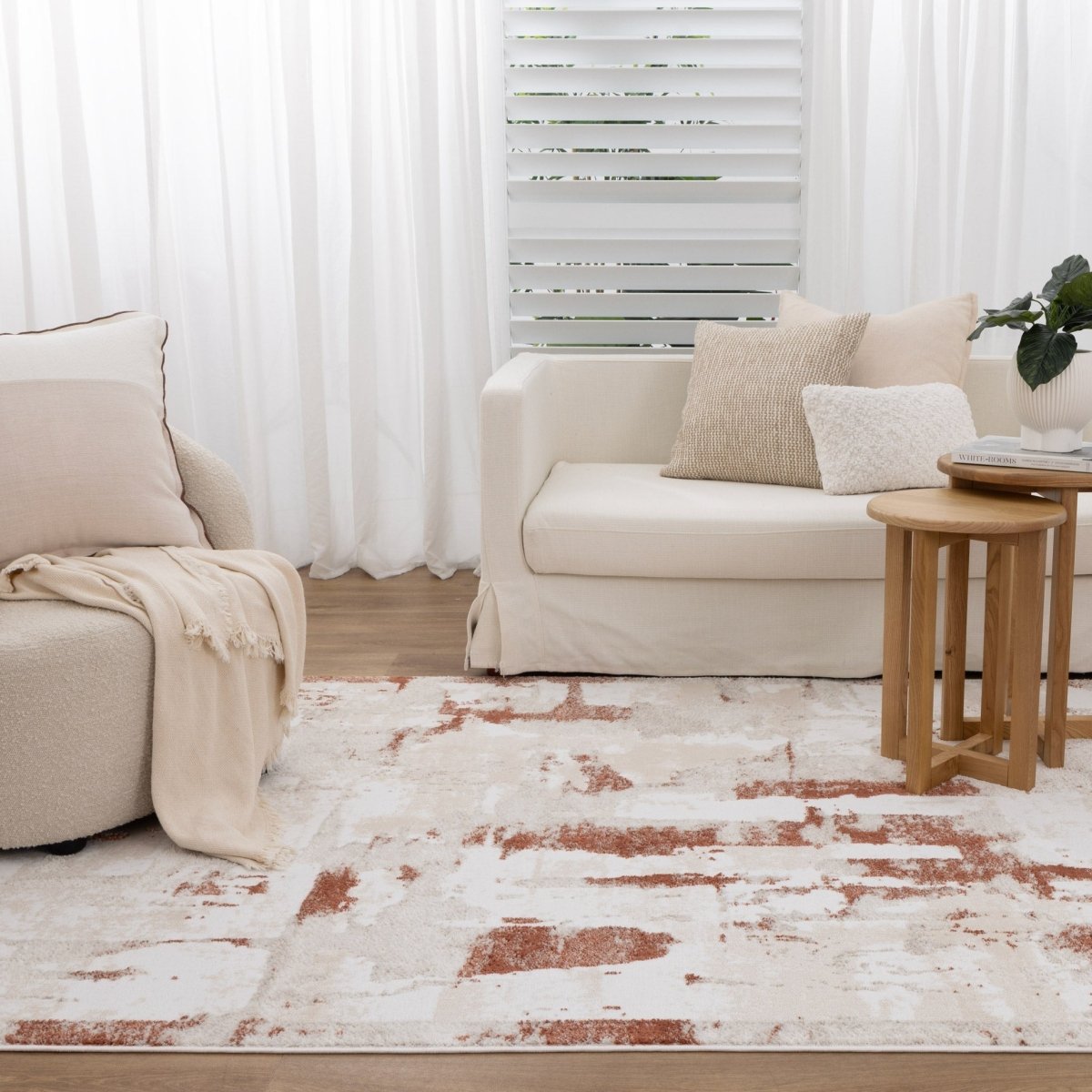 Eloura Abstract Wash Rust Rug