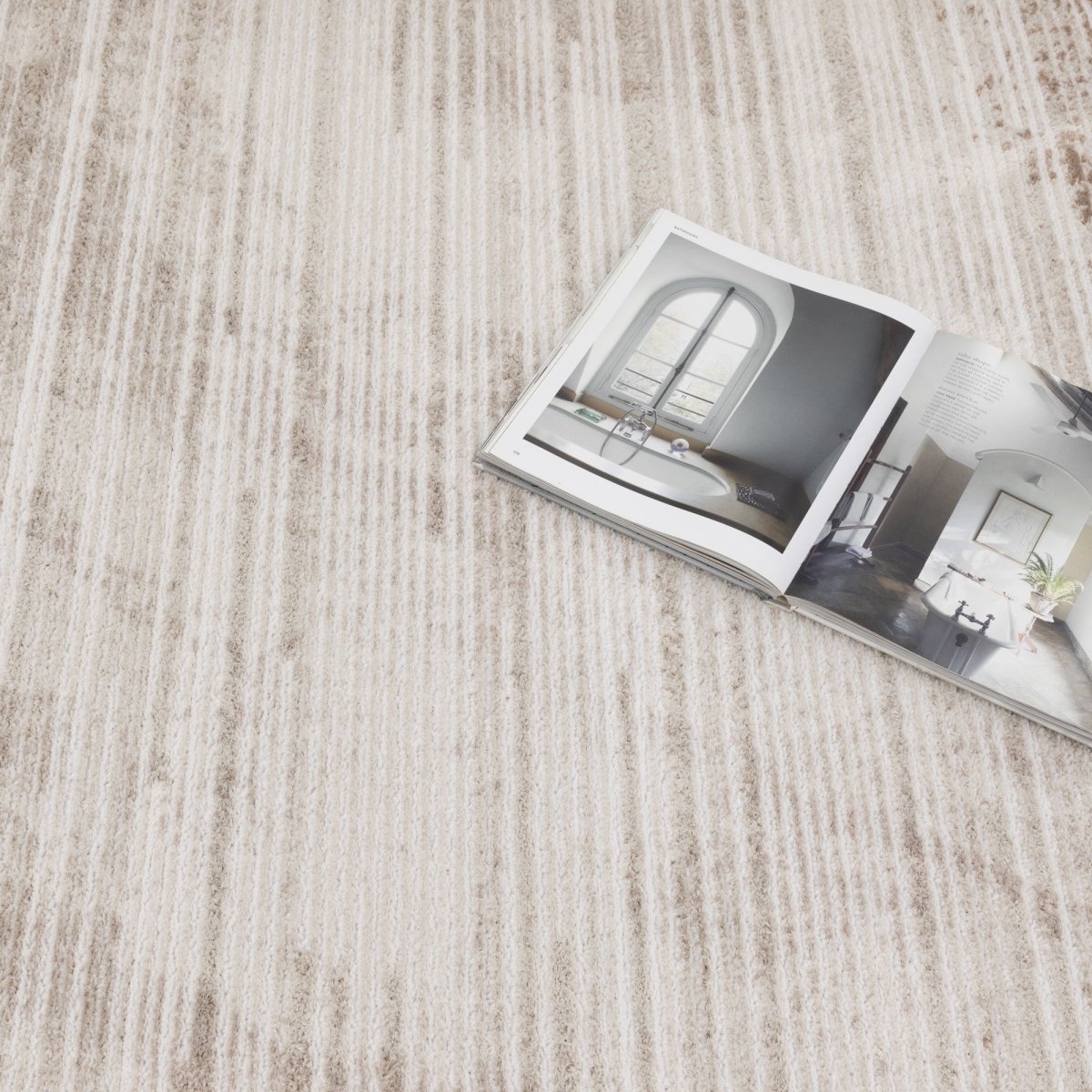 Eloura Distressed Lines Brown Rug