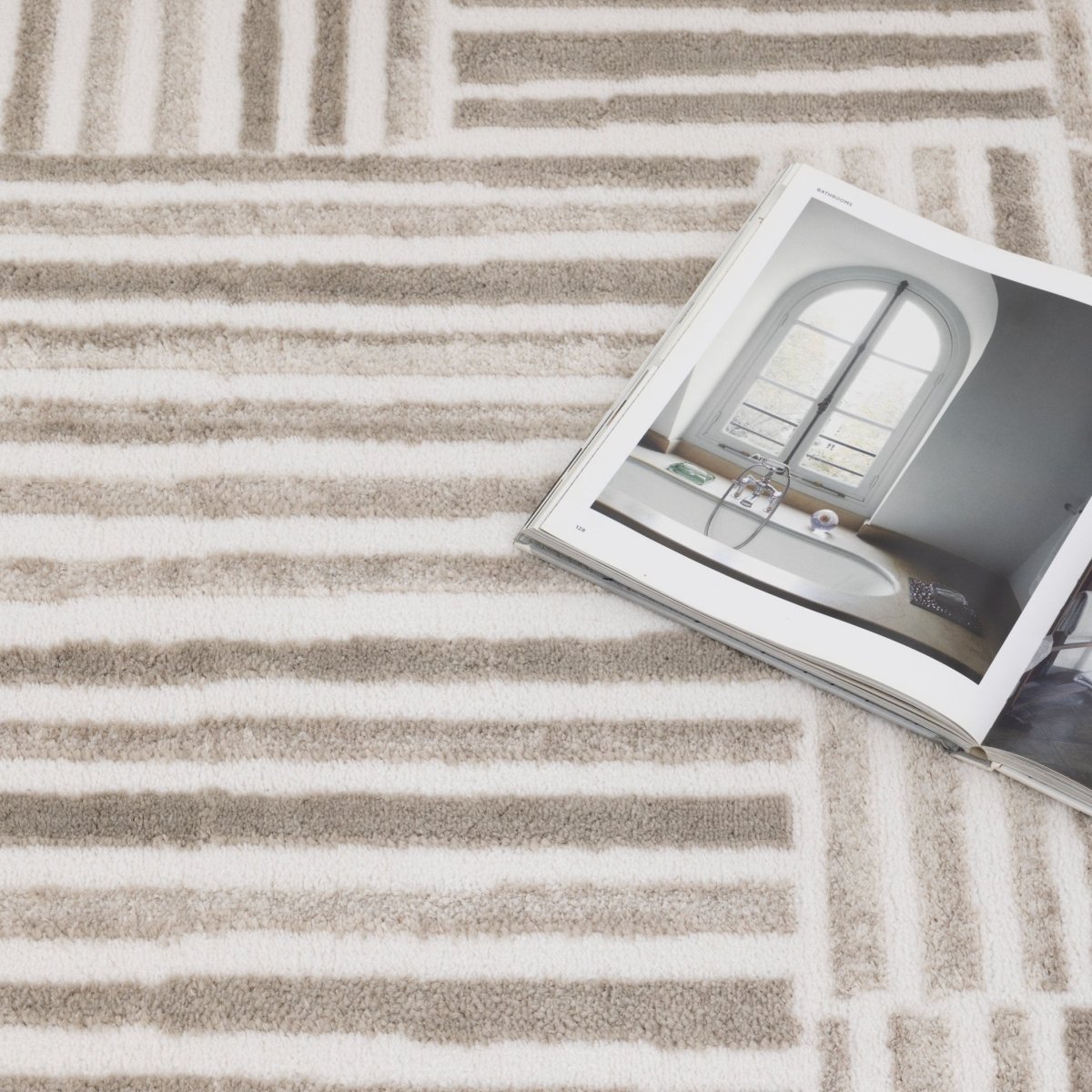 Eloura Geometric Lines Beige Rug