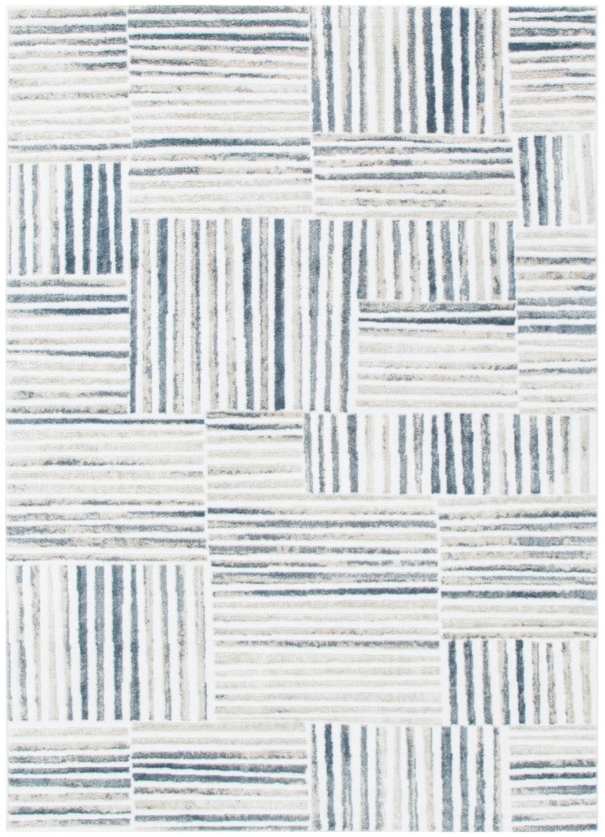 Eloura Geometric Lines Blue Rug